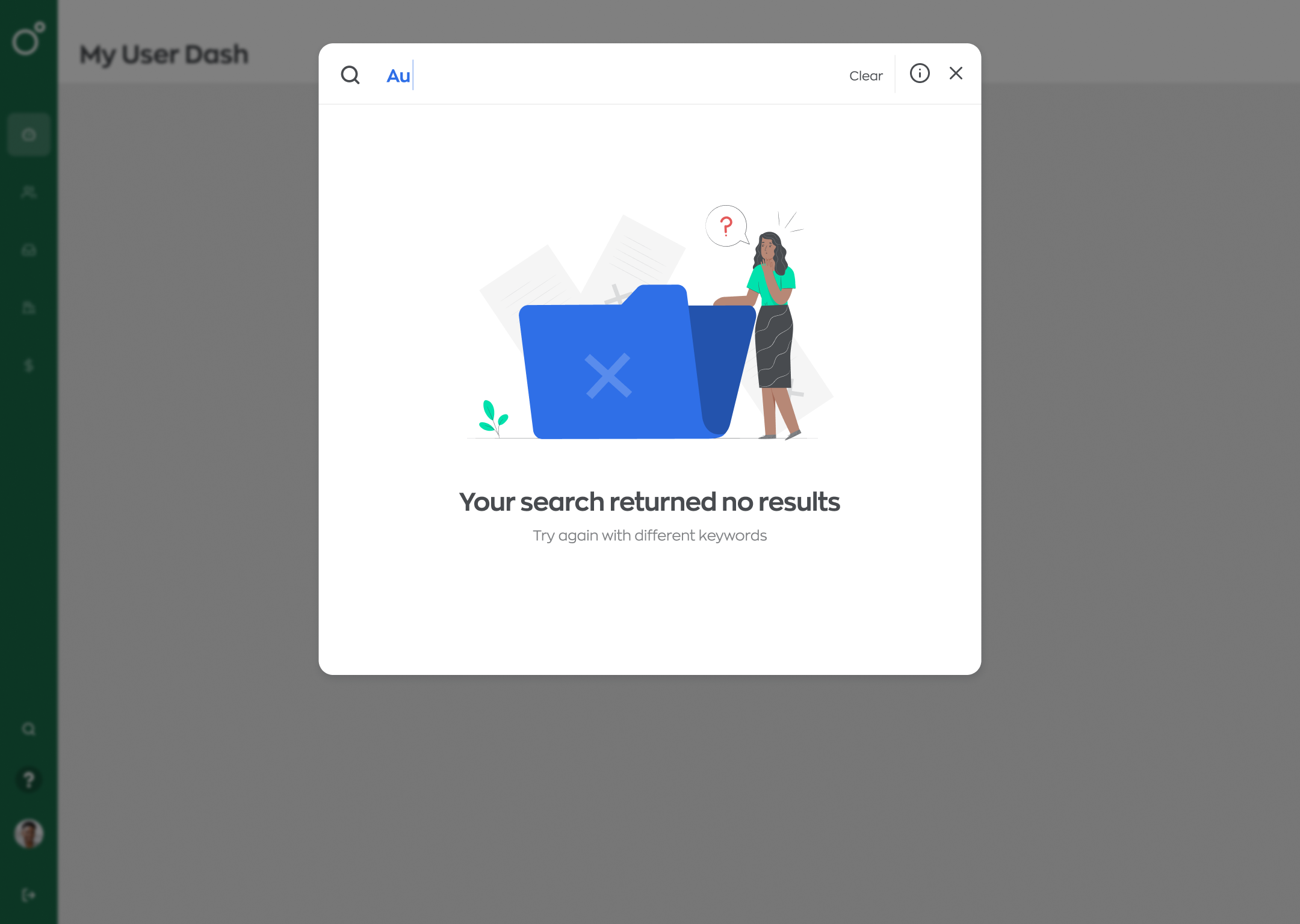 Search results, no matches