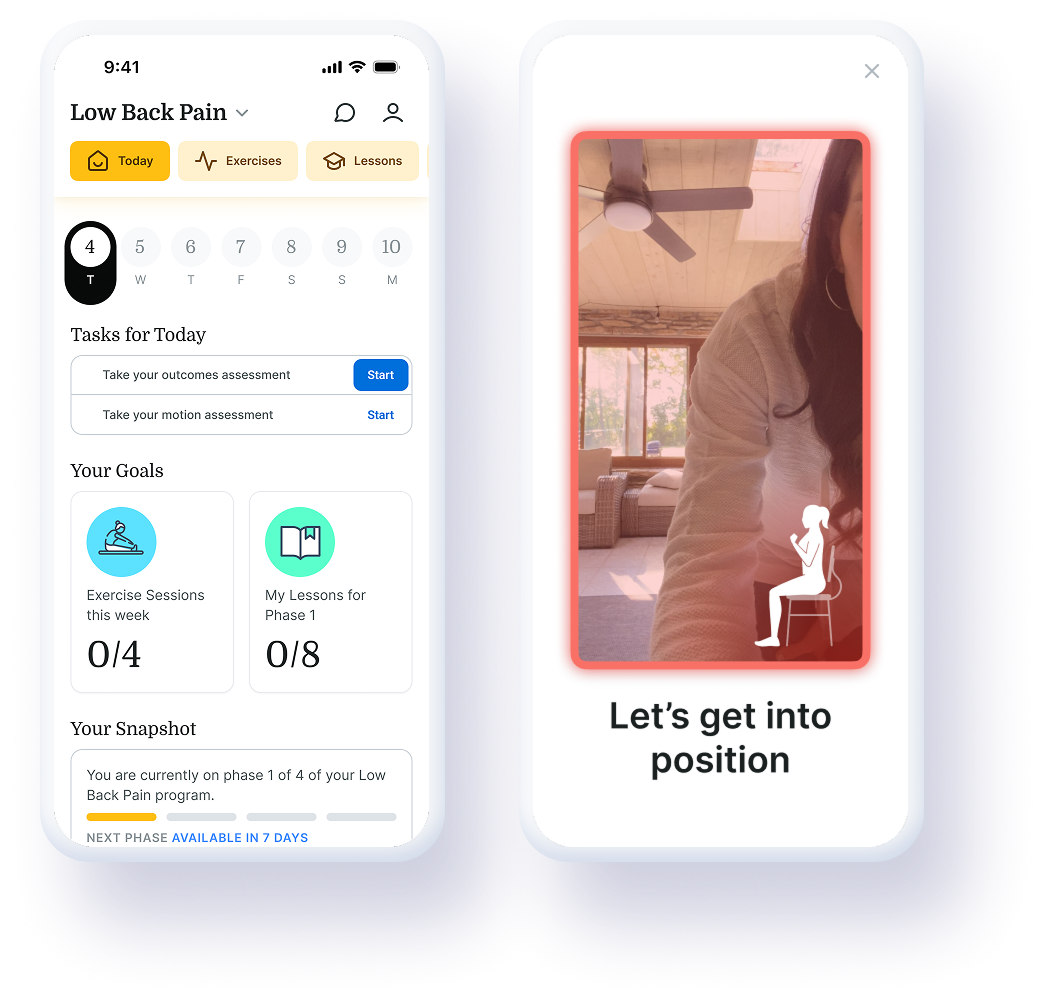 Medbridge Pathways mobile screens